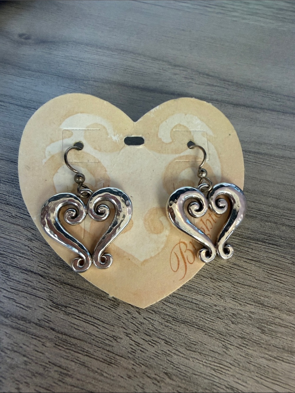 Brighton Silver Heart Swirl Drop Earrings - Silver